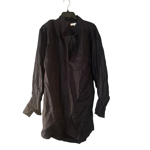 Frame Emma Shirt Dress Navy Blue SemiSheer s/p Oversized Fit 100% Cotton Preppy - Picture 1 of 12
